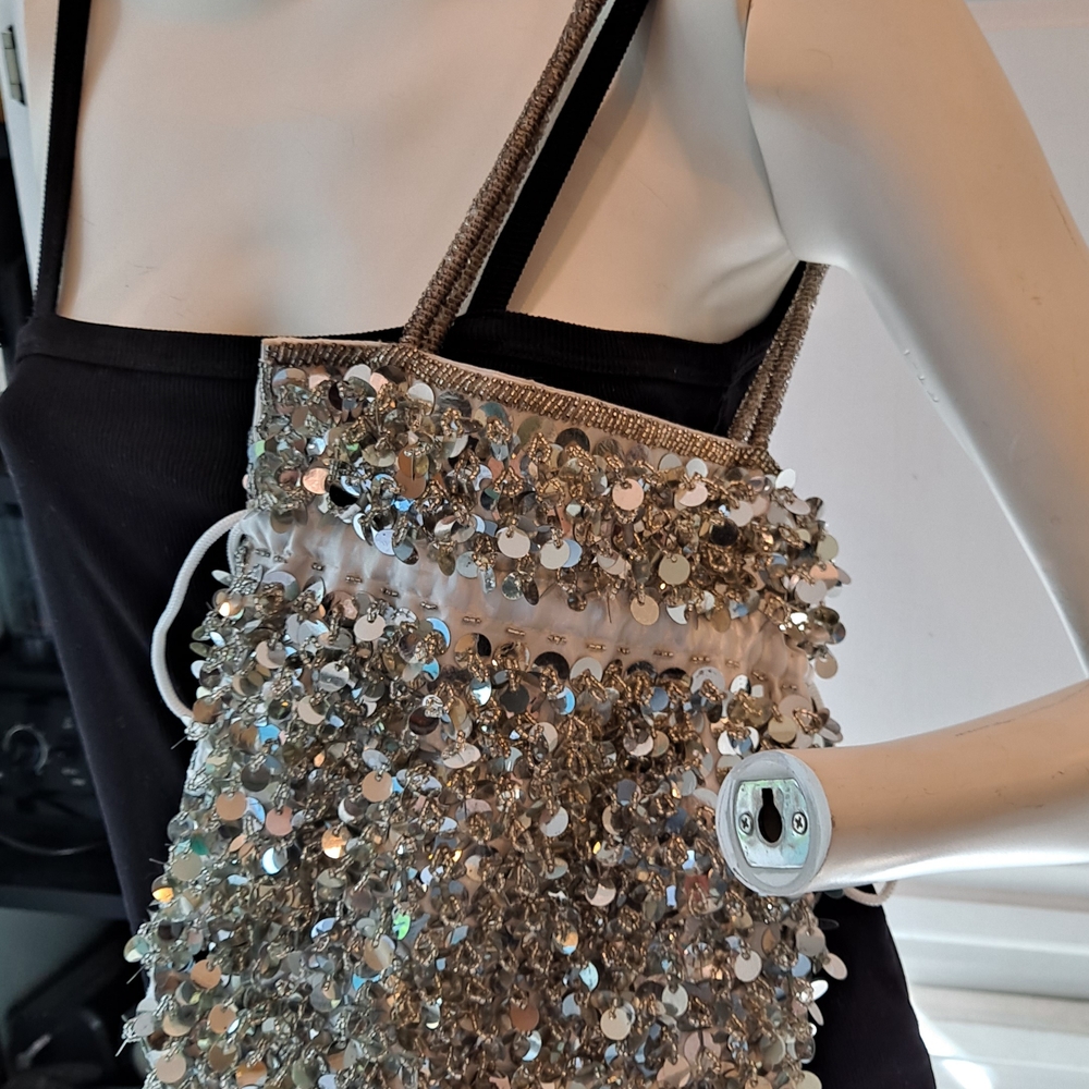 Cato Silver Sequin Embellished Bag